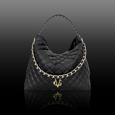VG Shopper bag trapuntata nera & borchie