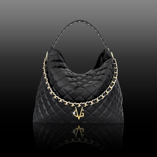 VG Shopper bag trapuntata nera & borchie