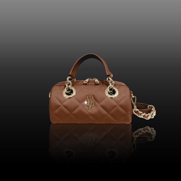 VG Borsa Mini Bowling trapuntata cuoio